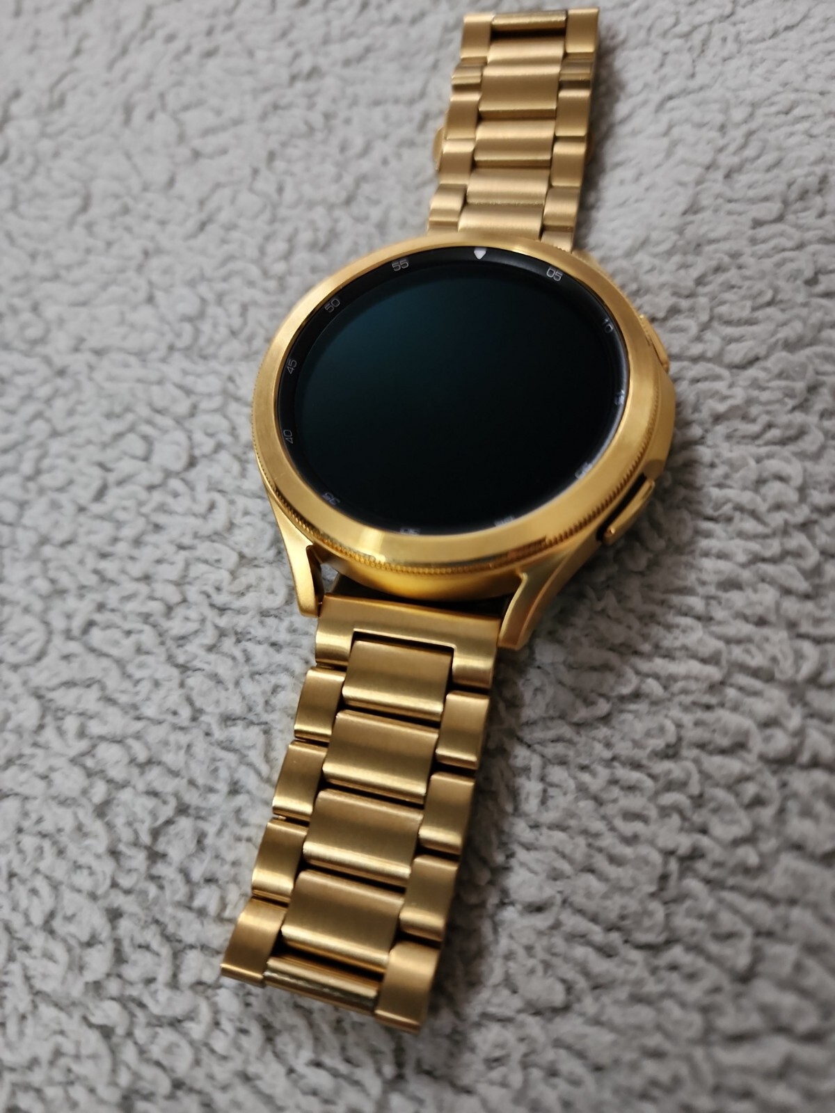 Custom 24k Gold Plated 46mm Samsung Galaxy Watch 4 Classic LTE, Gold Band