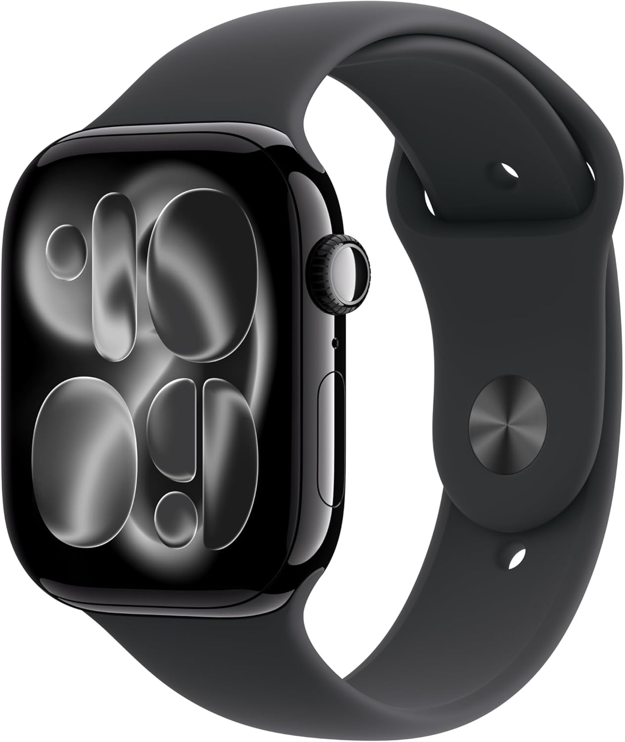 Apple Watch Series 11 46mm Jet Black Aluminum Case Black Sport Band M/L MEUX4LW