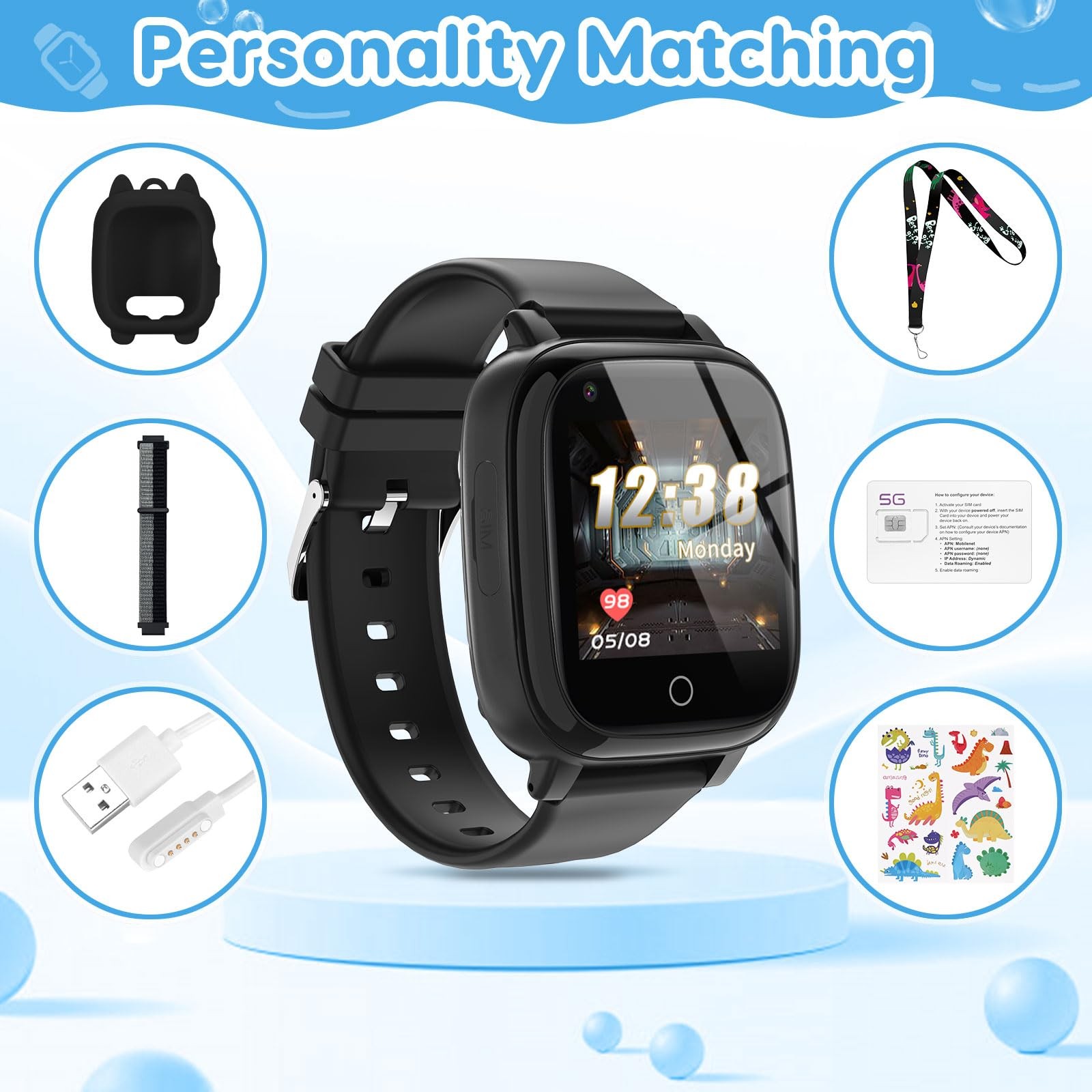 Cjc 4G Smart Watch Kids Gps Tracker Globally Applicable Texting And Calling