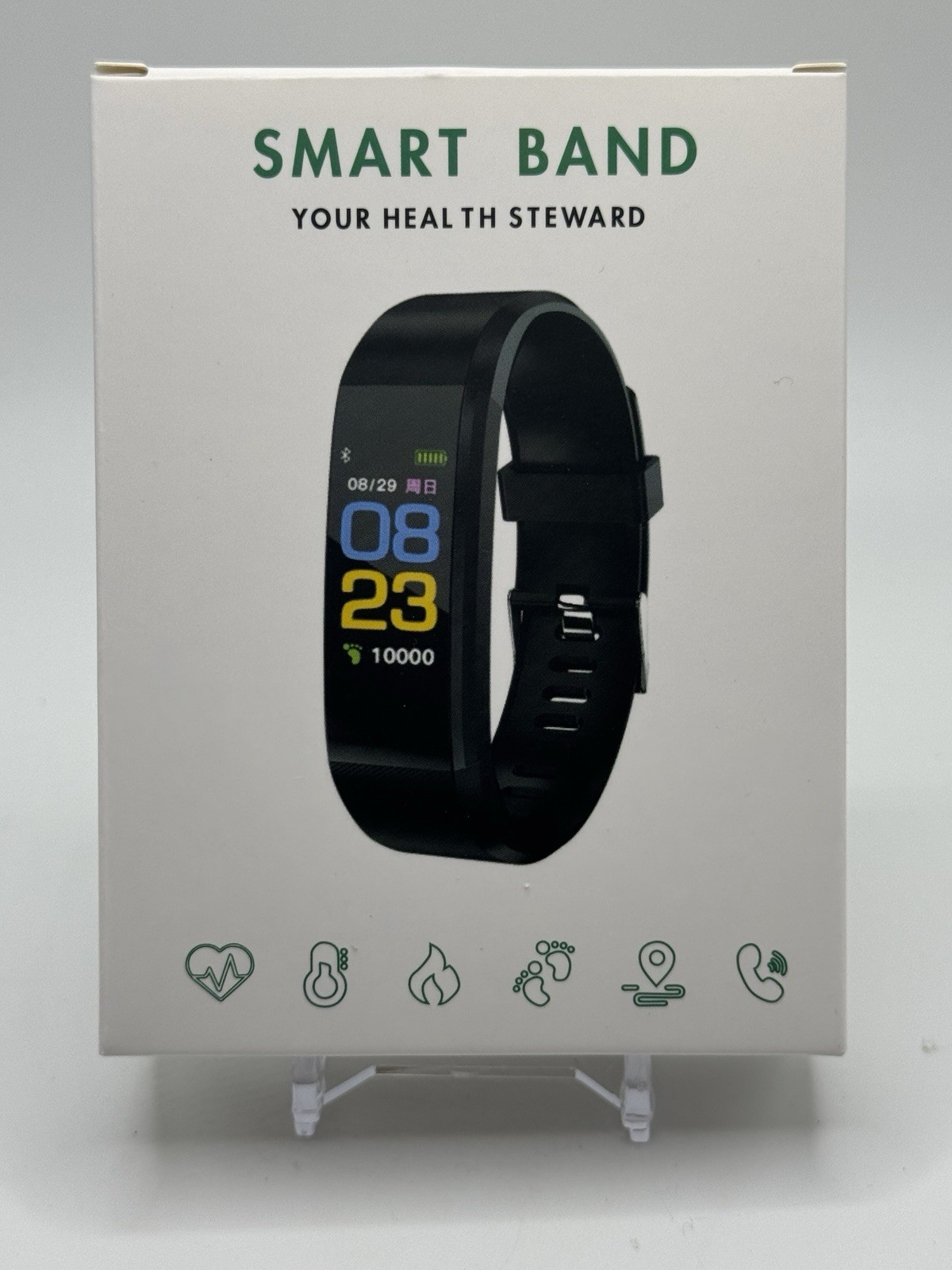 Smart Band Your Health Steward Waterproof Fitness Watch Black Wrist Band – New