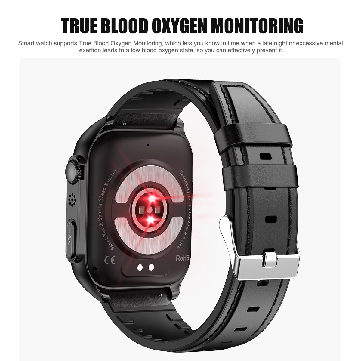 E500 Smart Watch Men BT Call ECG BP SpO2 Body Temp Health Fitness Tracker 1.96″