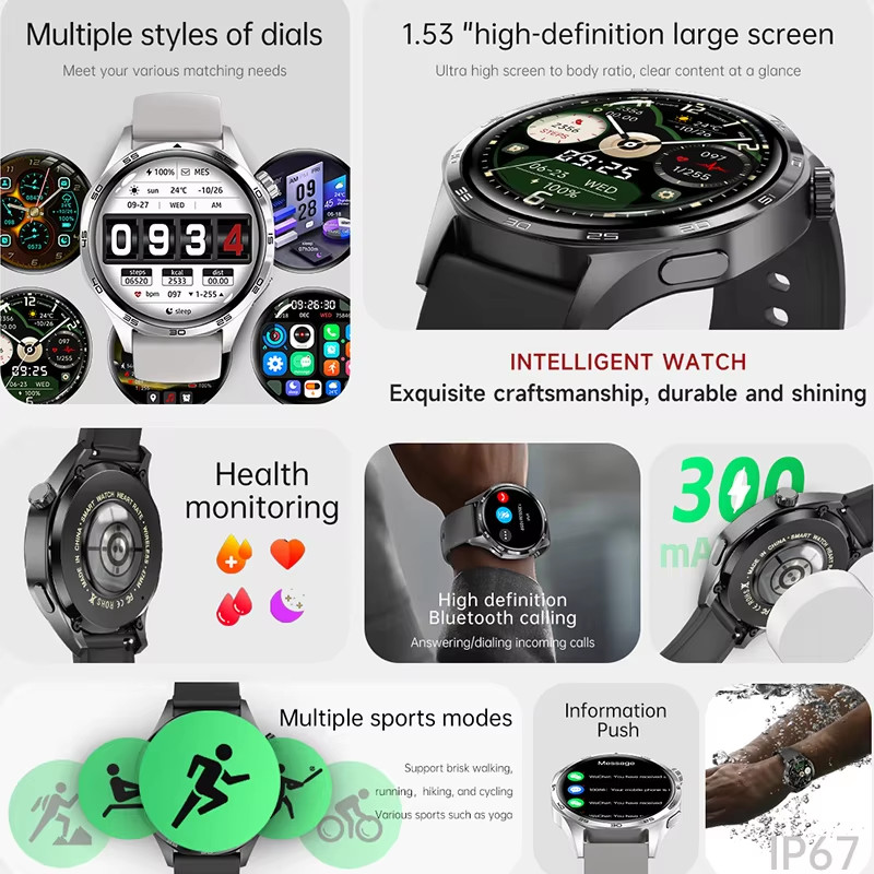 5 PRO Smart Watch Men AMOLED HD Screen Bluetooth GPS NFC Health Smartwatches