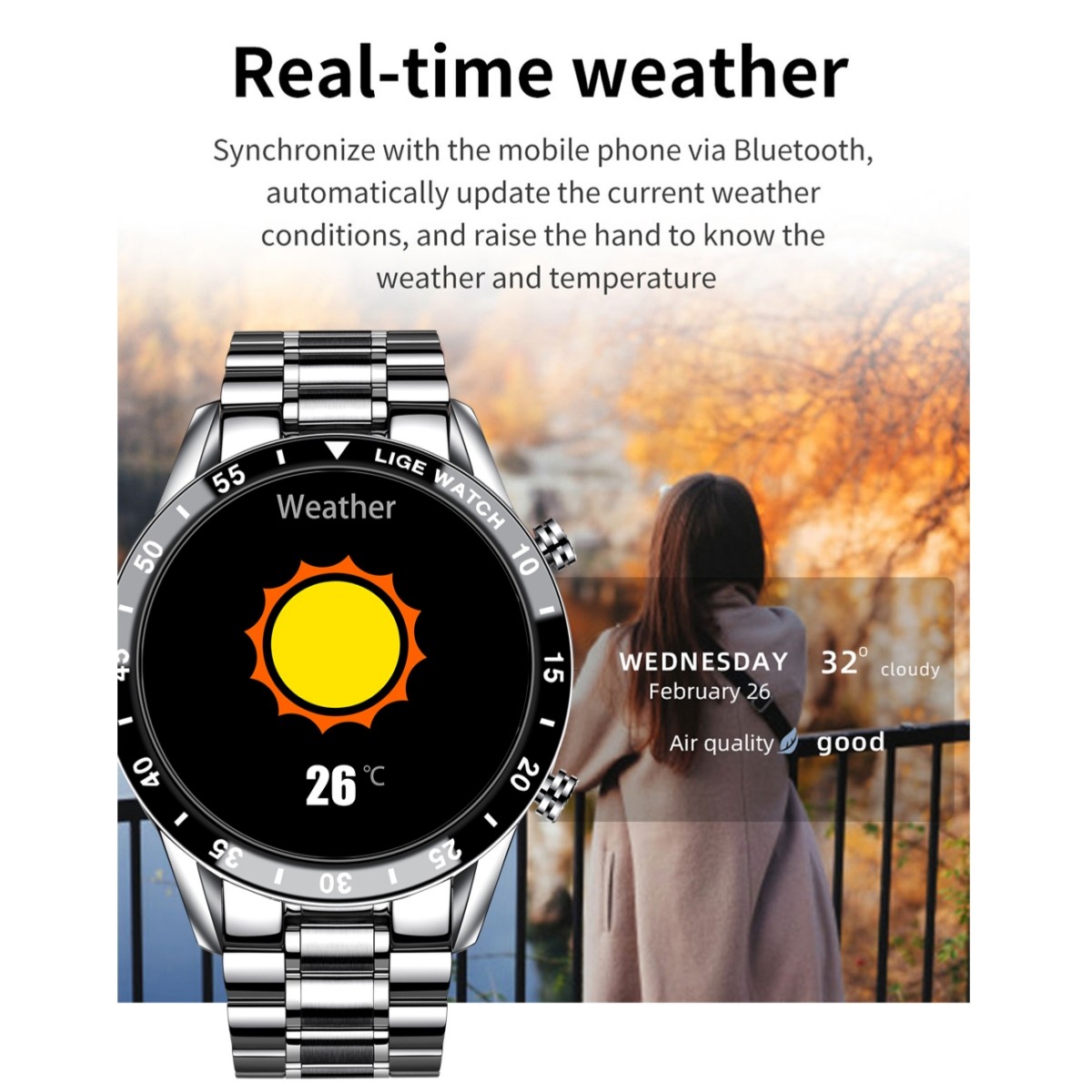 Luxury Smartwatch Men Business Stainless Steel Smart Watch Sport Bluetooth Call