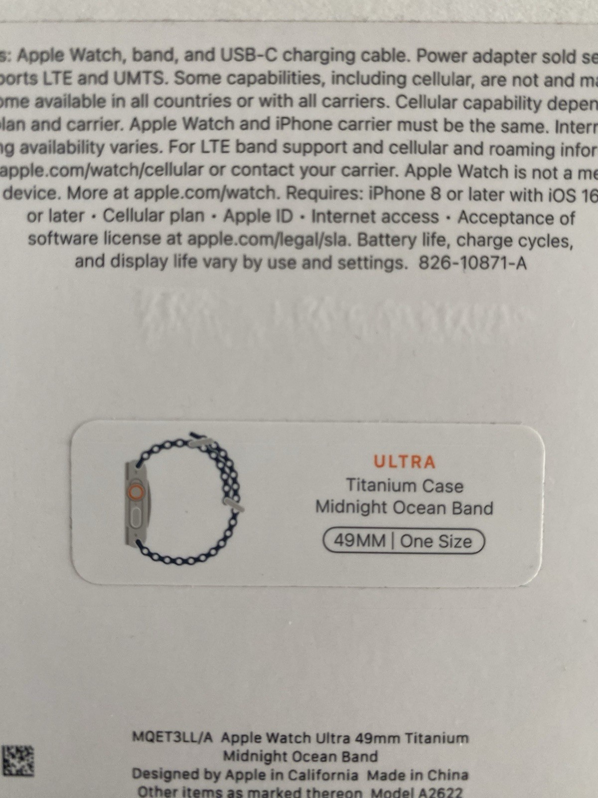 Apple Watch Ultra 49mm Titanium Case with Midnight Ocean Band, One Size (GPS…
