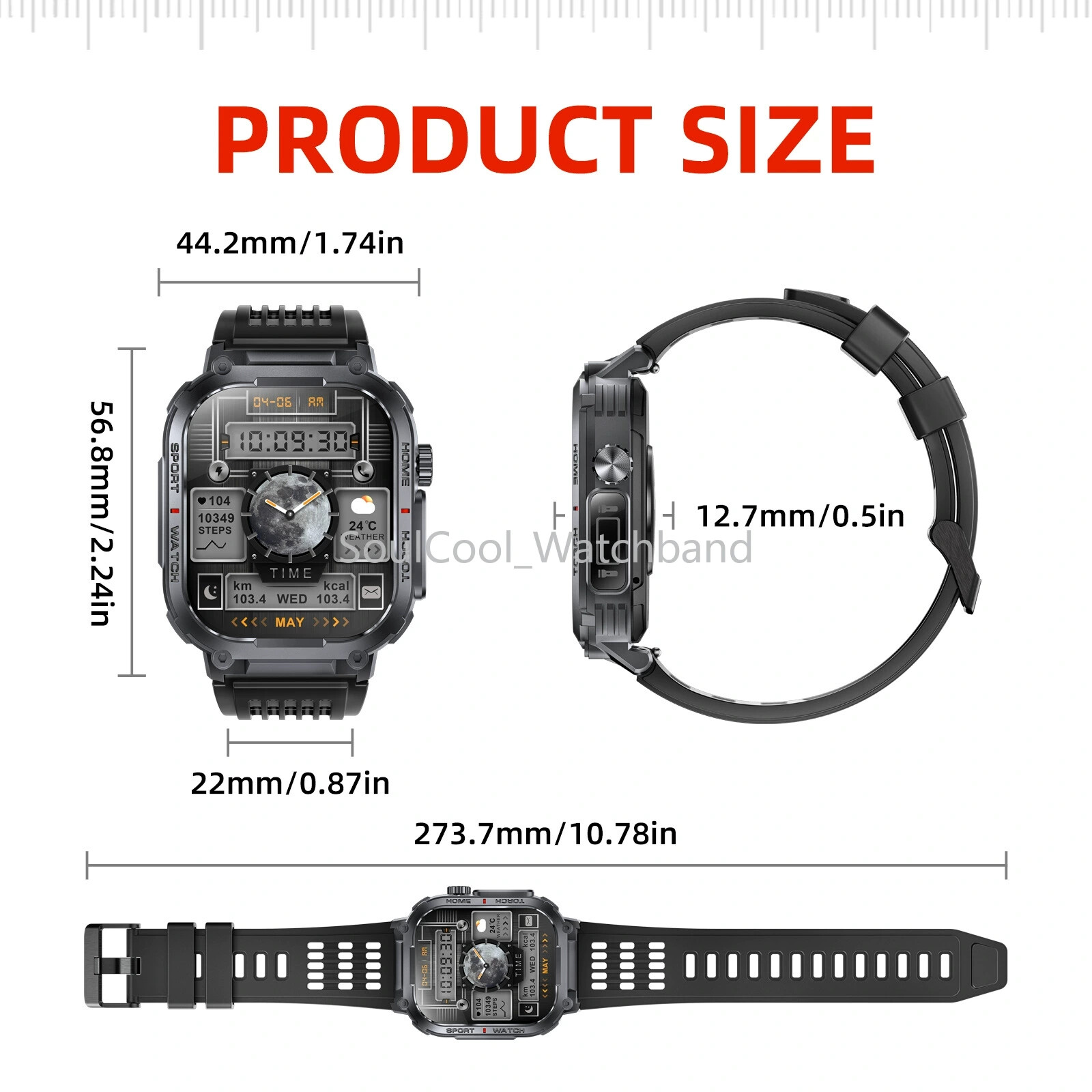 Military Smart Watch for Men (Call Receive/Dial) Rugged Tactical Fitness Tracker