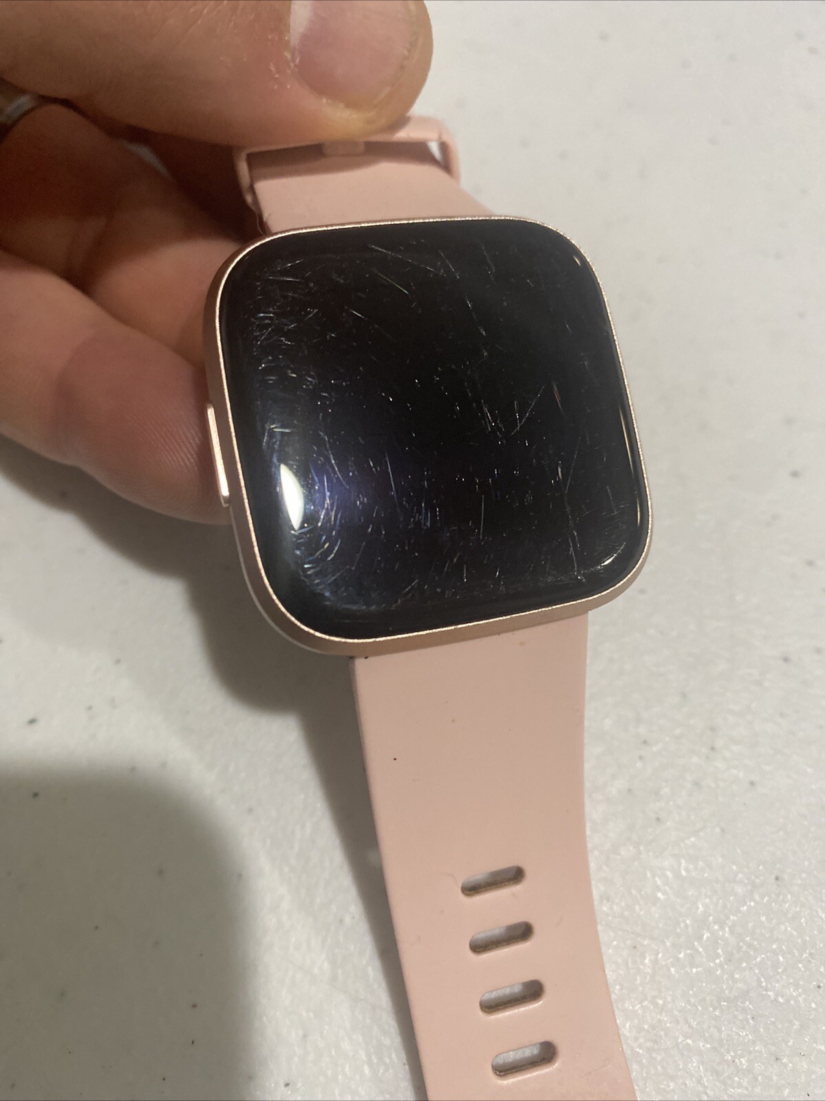Fitbit Versa 2 Health & Fitness Smart Watch Copper Rose Pink Band FB507