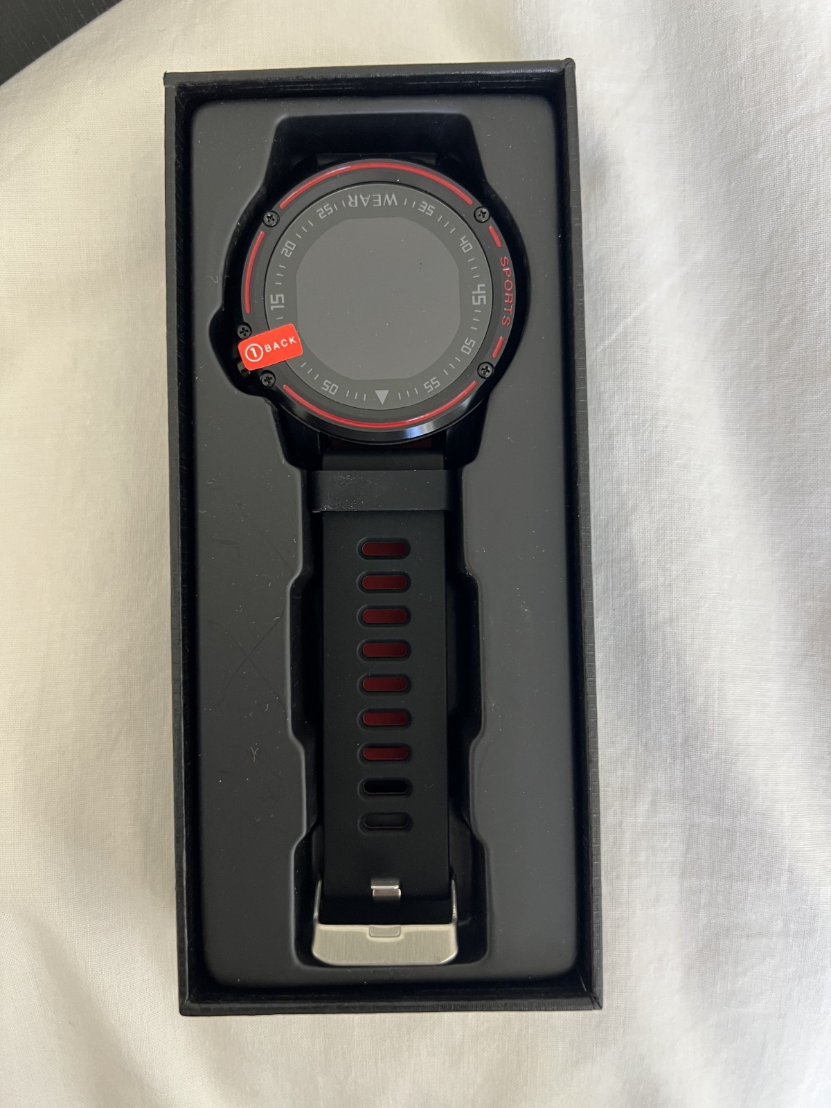 universal bluetooth sport smartwatch black with red trim fitness tracker