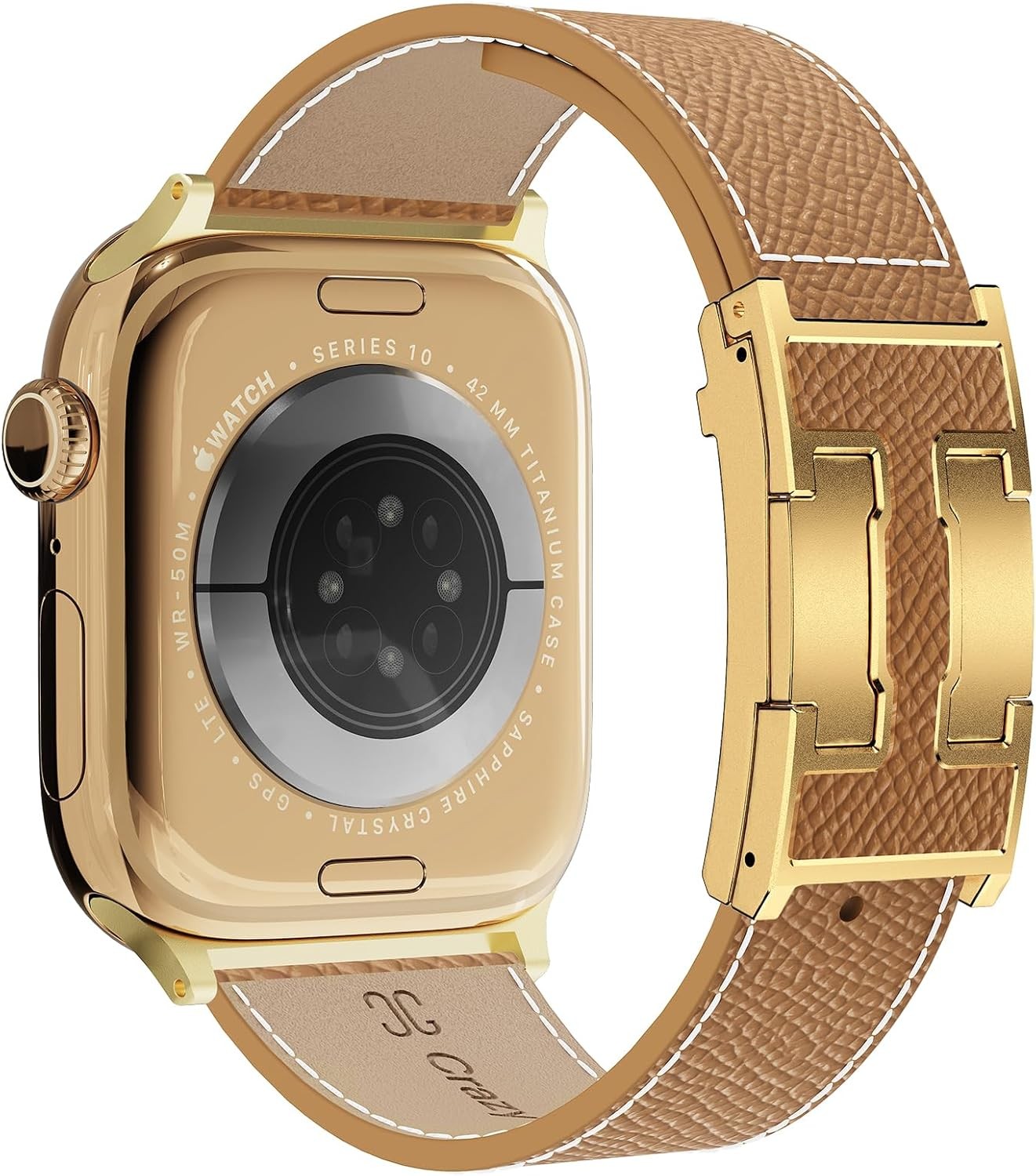 Leather Designer Band for Apple Watch 49mm 44mm with Magnetic Buckle