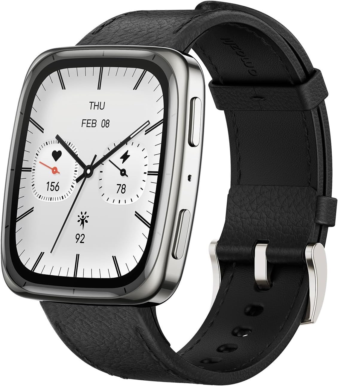 Amazfit Active 2 Smart Watch Android iPhone GPS Health Monitor (Black Leather)