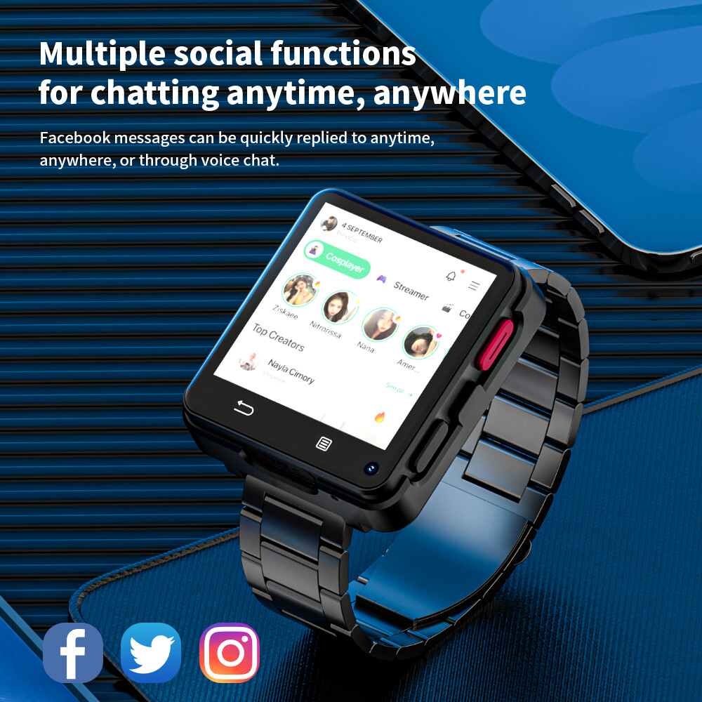 Smart Watch GPS 4G WIFI 2.64 Inch Touch Screen Sports Dual Camera Phone Watches