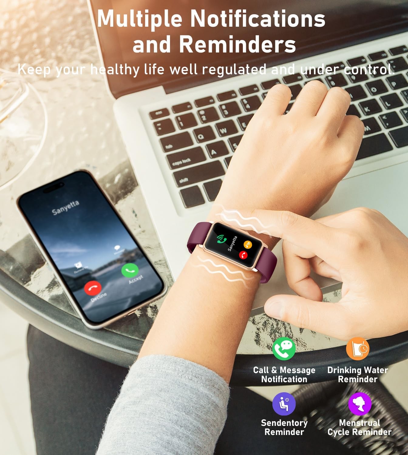 Smart Watch Health Fitness Tracker with 24/7 Heart Rate, Blood Oxygen Blood Pres
