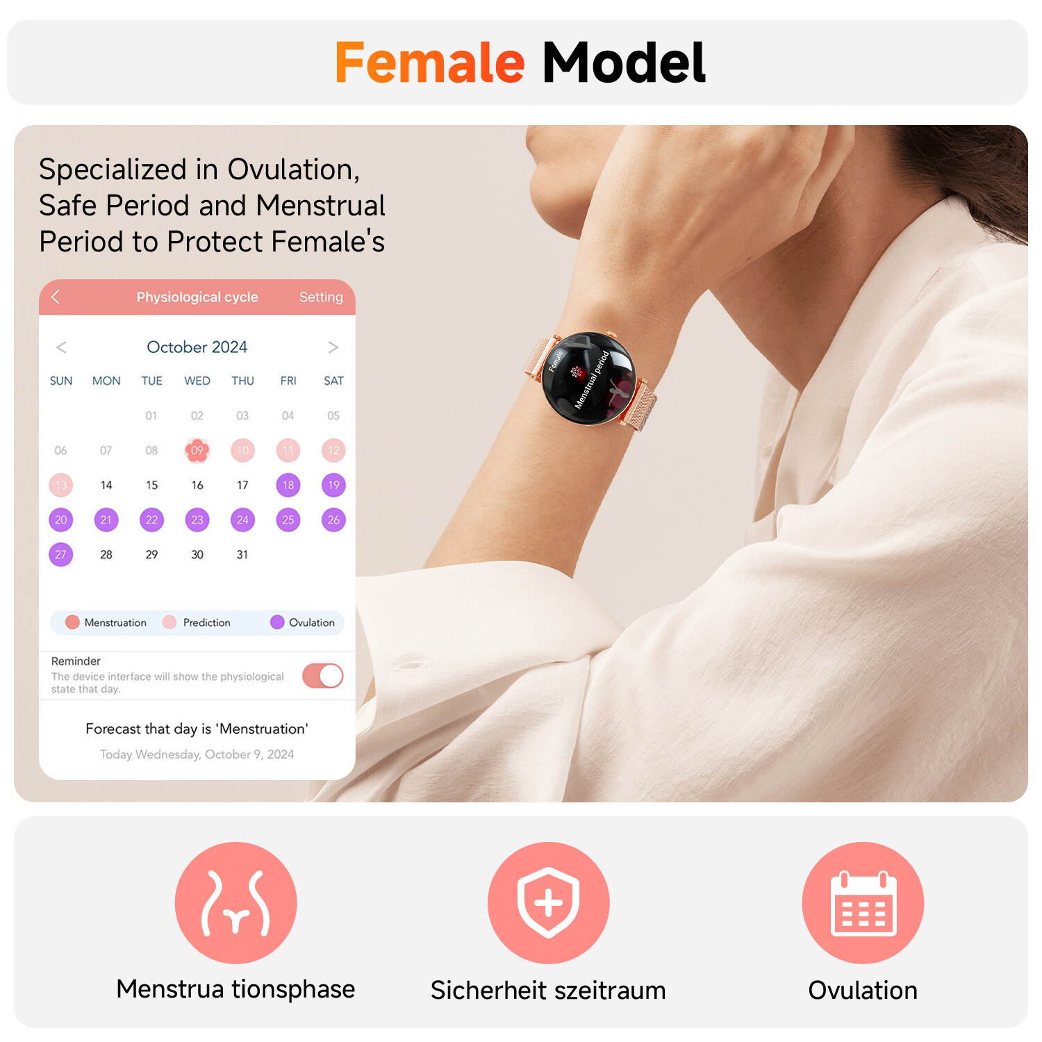 1.43” Amoled Screen Smart Watch For Women Fitness Smartwatches For Android iOS