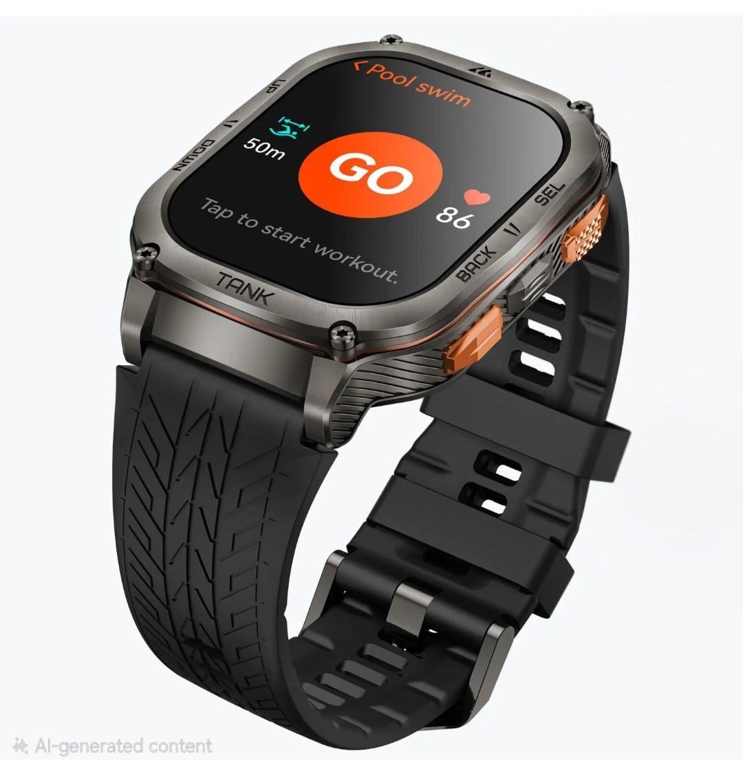 Kospet Tank M3 Ultra Black Rugged Waterproof Military Sport Bluetooth GPS Silico