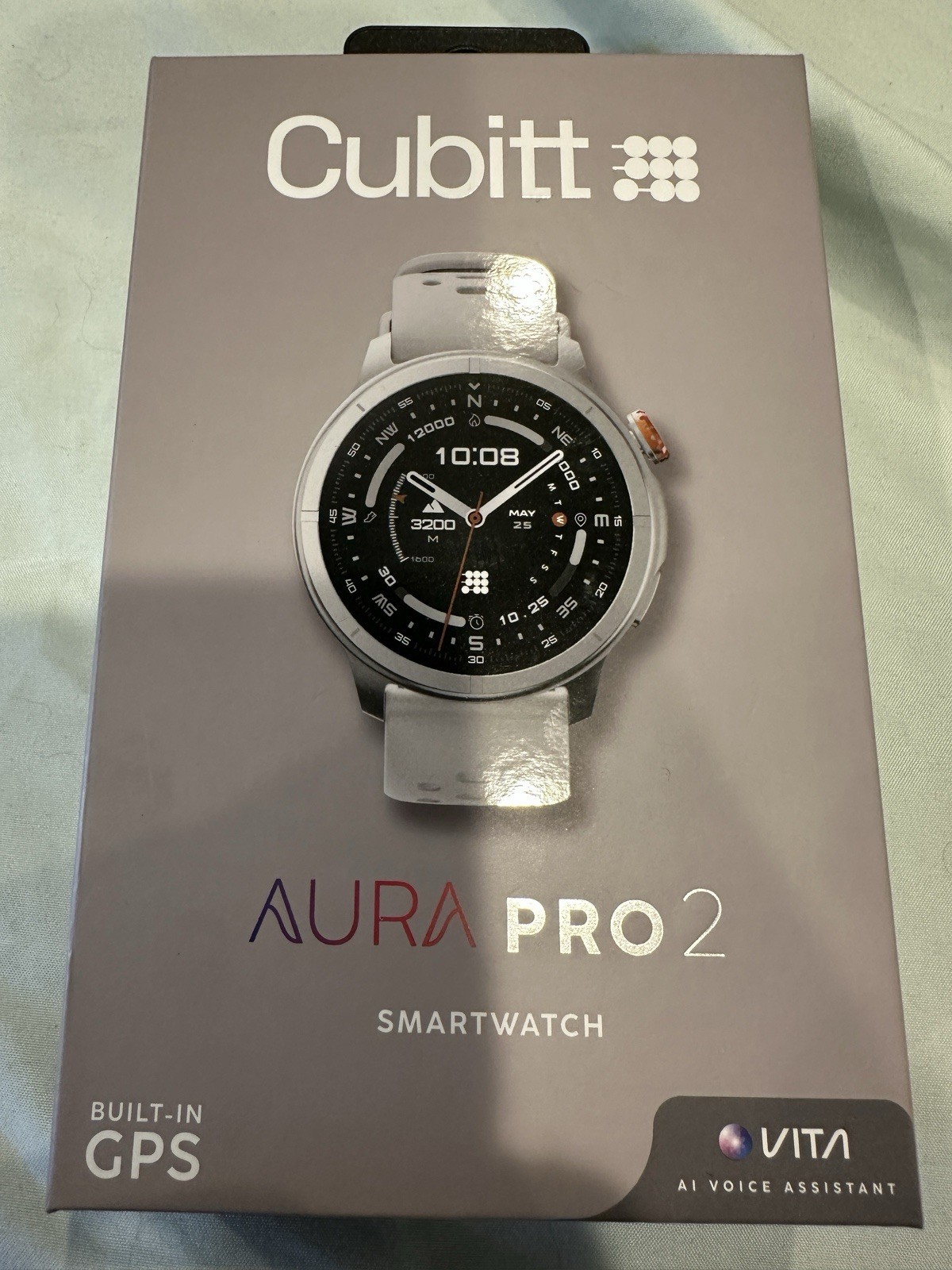 Cubitt Aura Pro 2 Smartwatch Built-in GPS AI Voice Assistant White Silicone 46mm