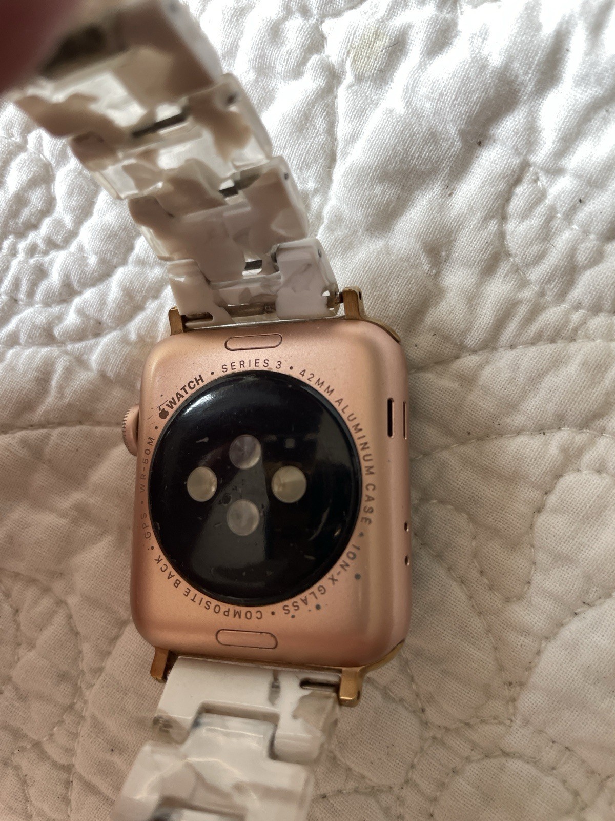 Apple Watch Series 3 42mm Rose Gold Aluminum GPS Smartwatch Reset Tested Works
