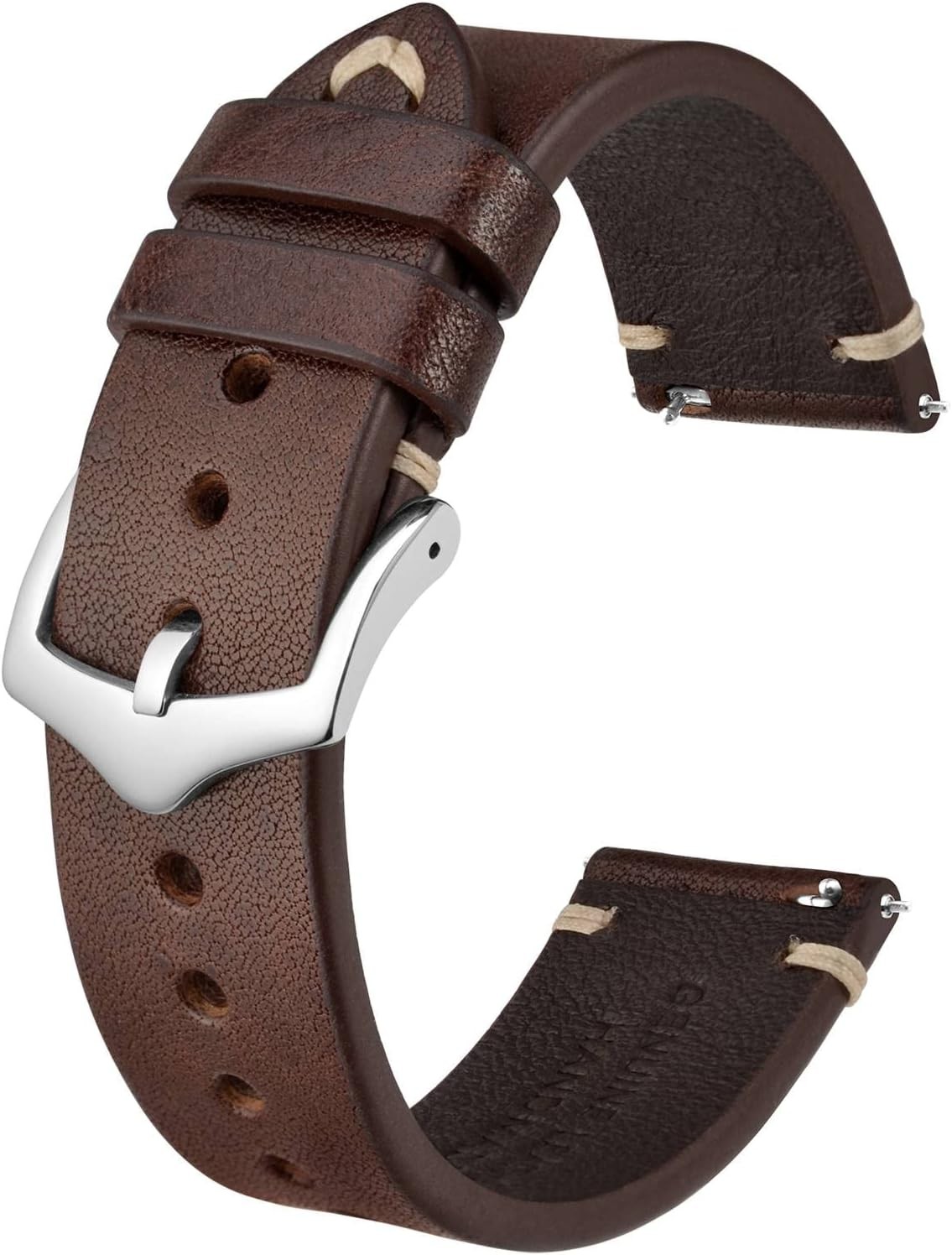 Case For Men’s Watch Bands, Hand-Stitched Leather Straps, 18mm 19mm 20mm 21mm 22