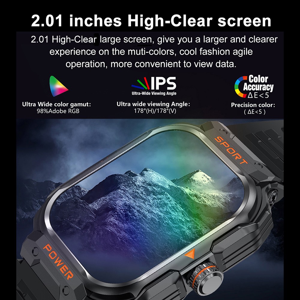 Smartwatch With Earbuds 2.01-inch IPS High-Clear Screen Sports Health Sleep EEZZ