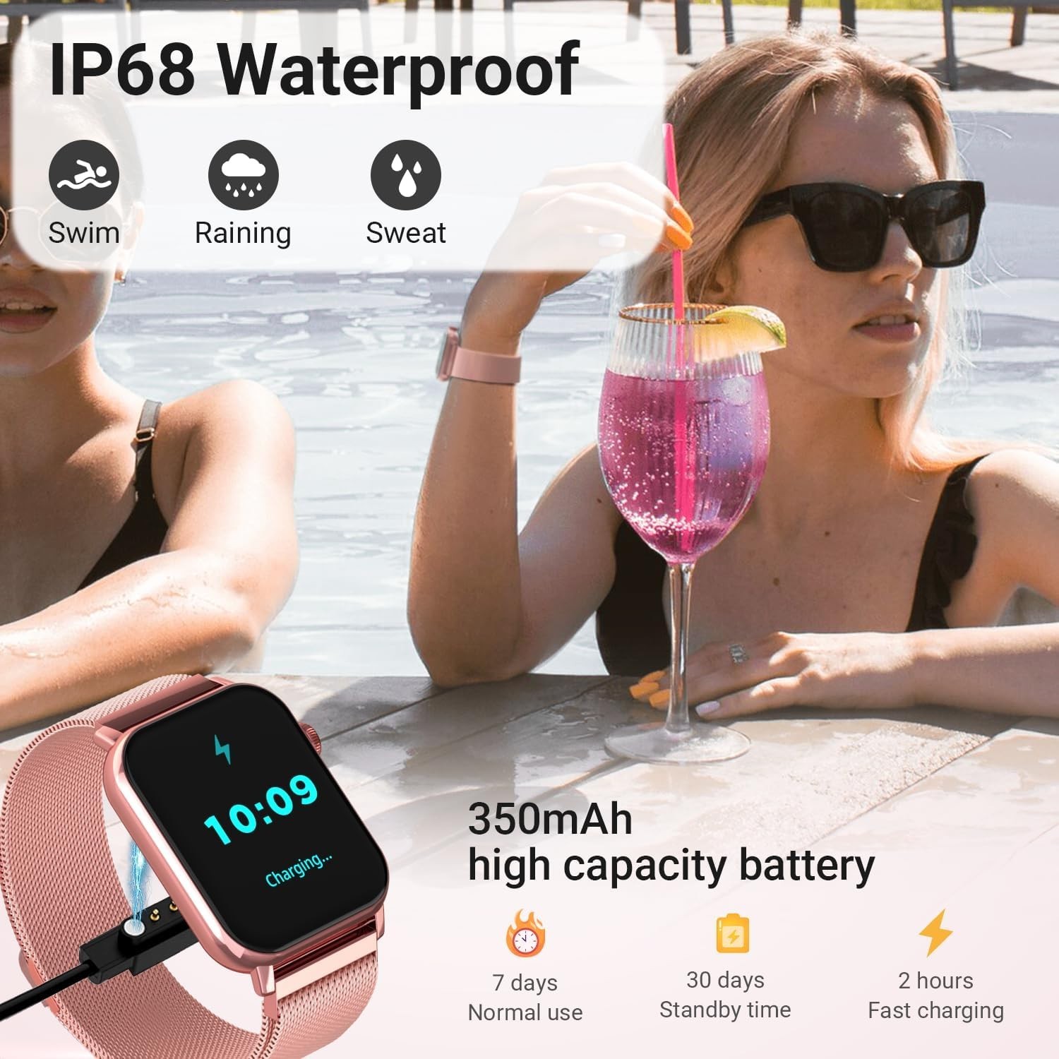 Waterproof Fitness Tracker for Women – 120+ Sport Modes, Heart Rate Monitor