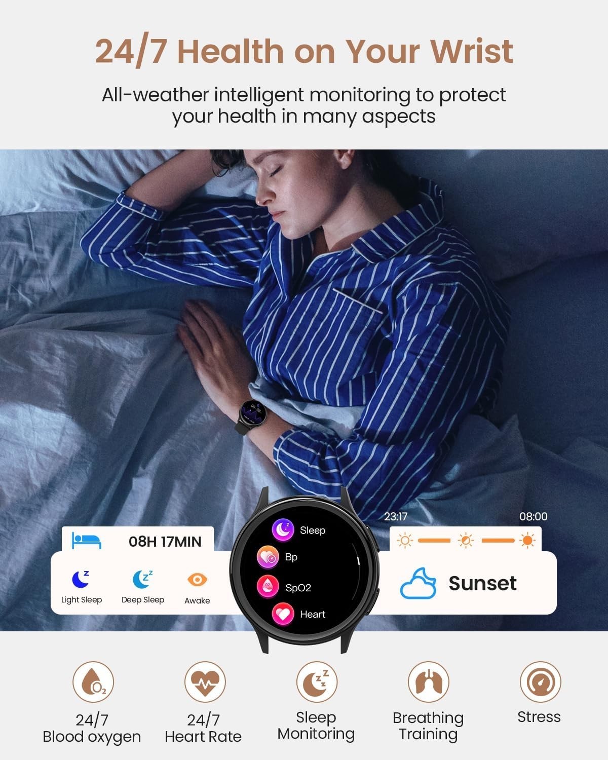 2025 Smart Watch For Men/Women, Waterproof Smartwatch Bluetooth iPhone Samsung
