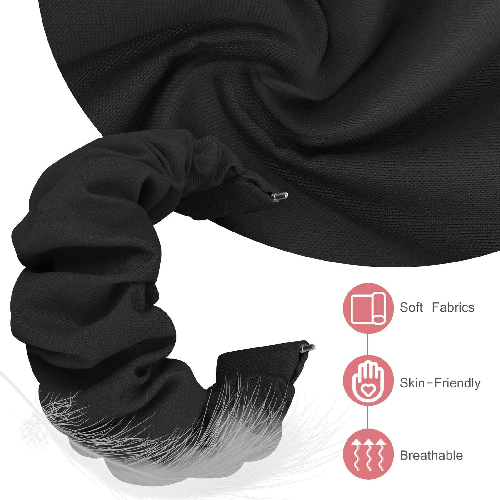20mm 22mm Scrunchies Watch Bands Elastic Replacement Straps for Samsung Galaxy