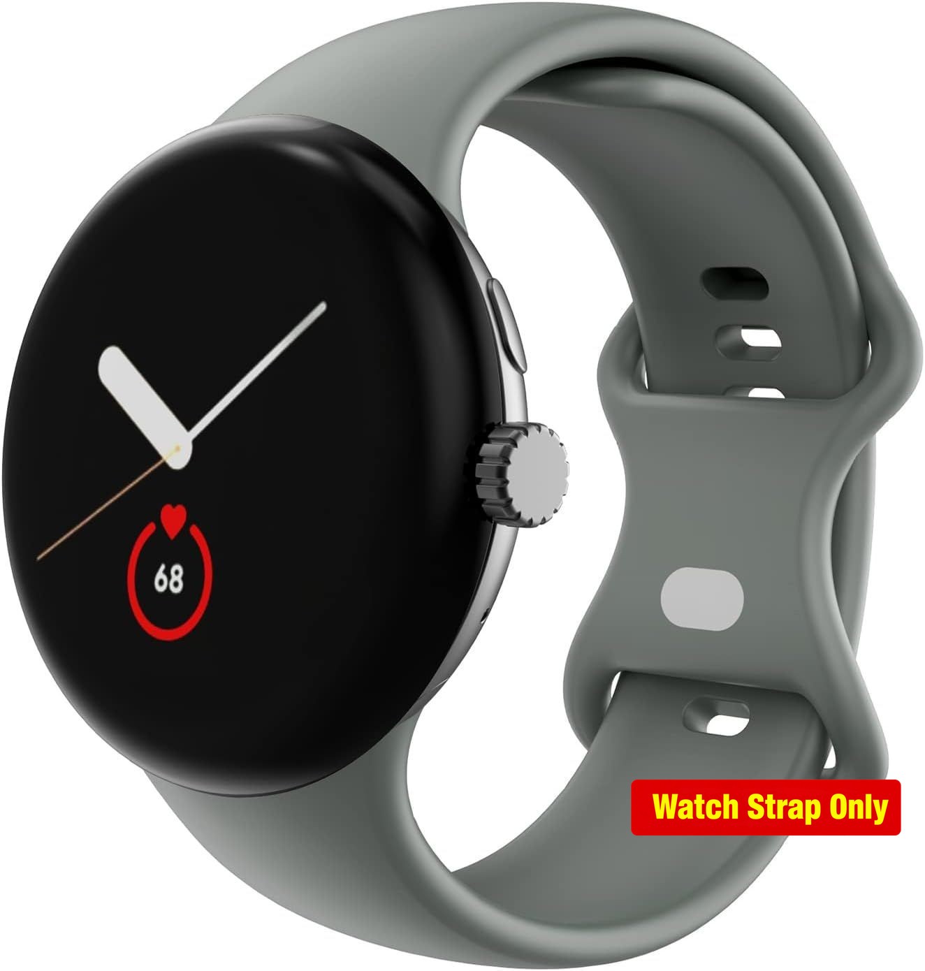 Soft Silicone Strap Compatible with Google Pixel Watch 41mm – Metal Buckle