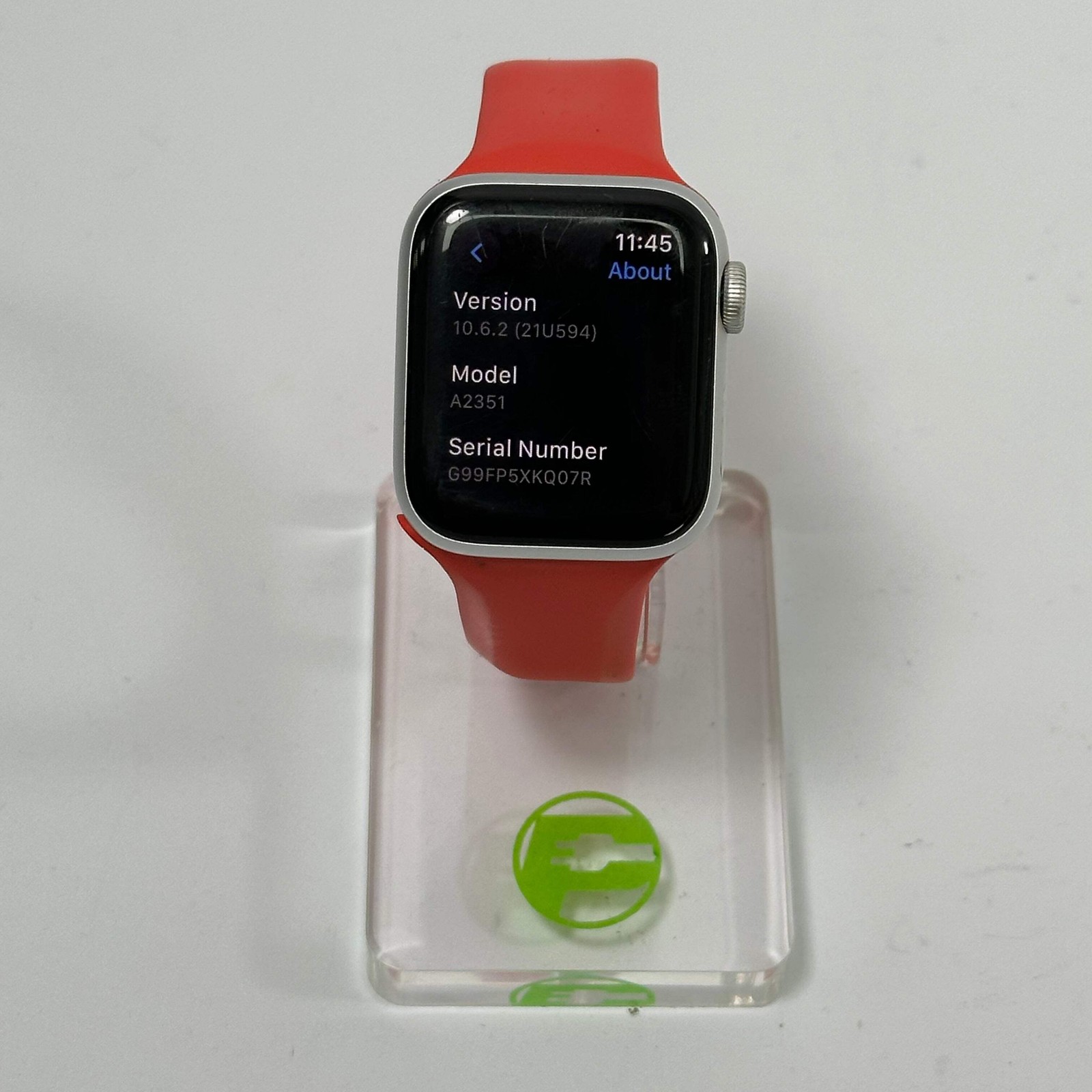 GPS Only Apple Watch SE 1st Gen 40MM Silver Aluminum (Product) Red Ed MYDX2LL/A