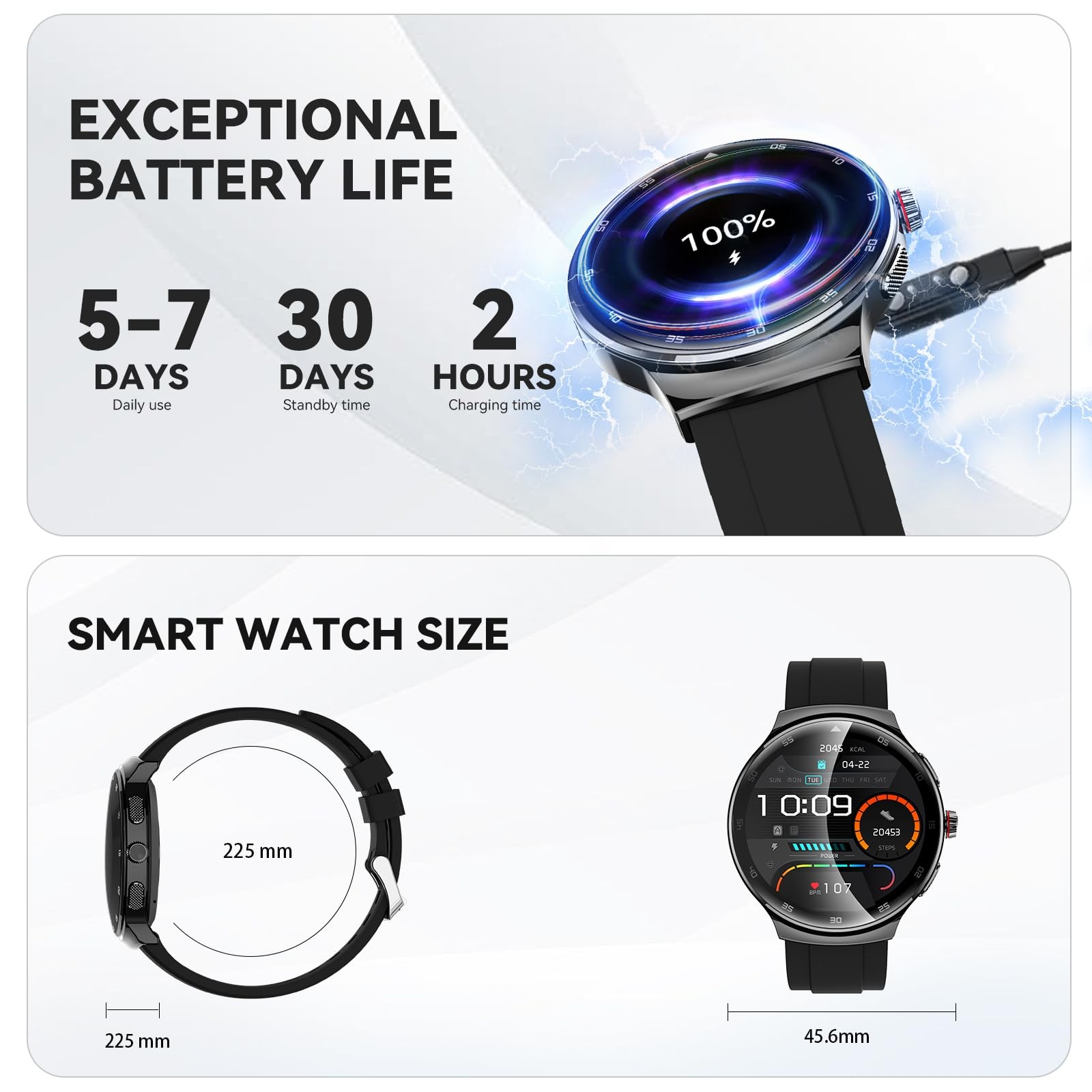 for Men Women, 1.43″ Curved AMOLED HD Screen Fitness Tracker, 100+ Sport Mode…