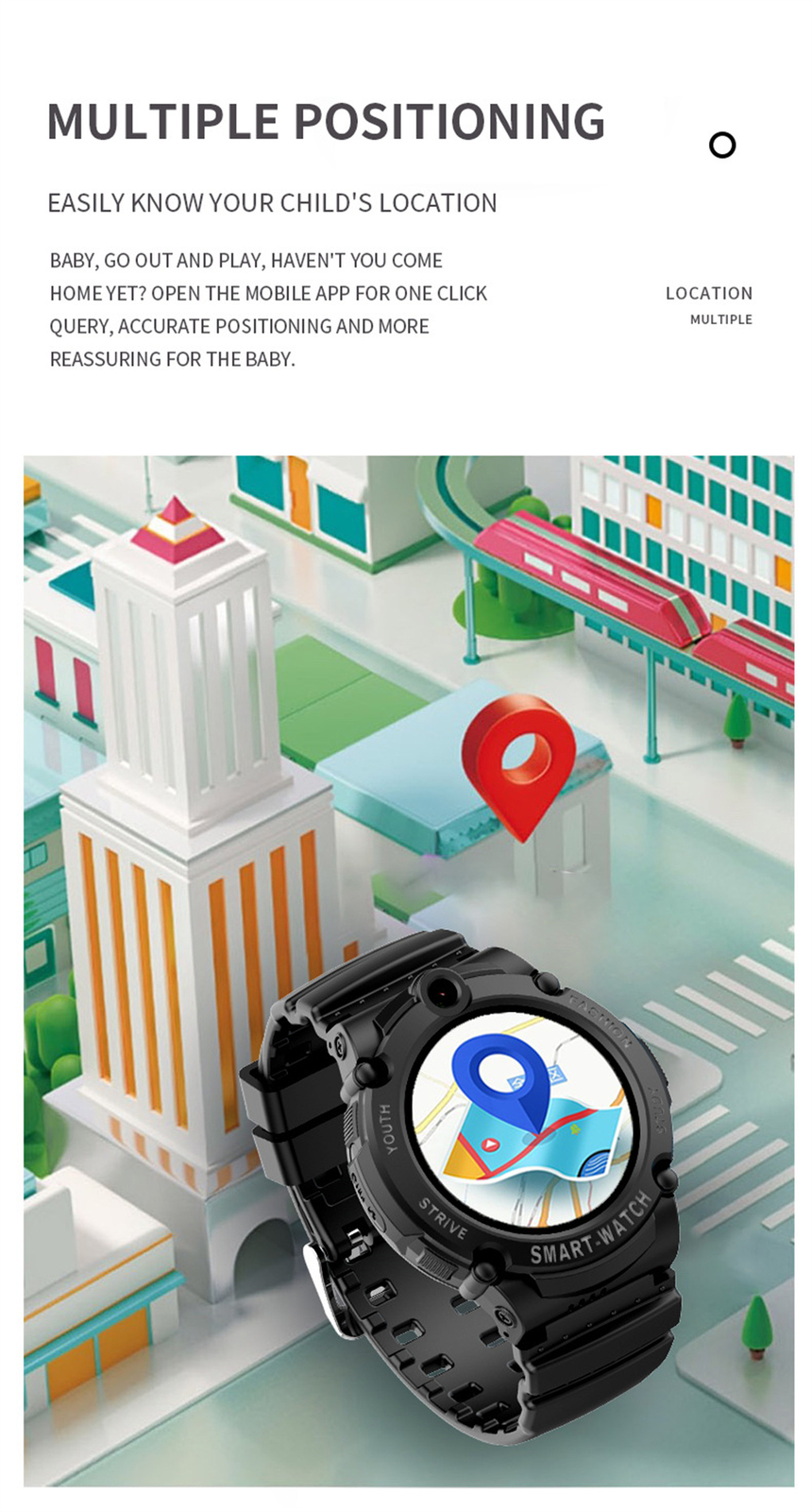 4G Smartwatch Phone Smart Watch for Kids with Anti-Lost Camera Video Call SOS