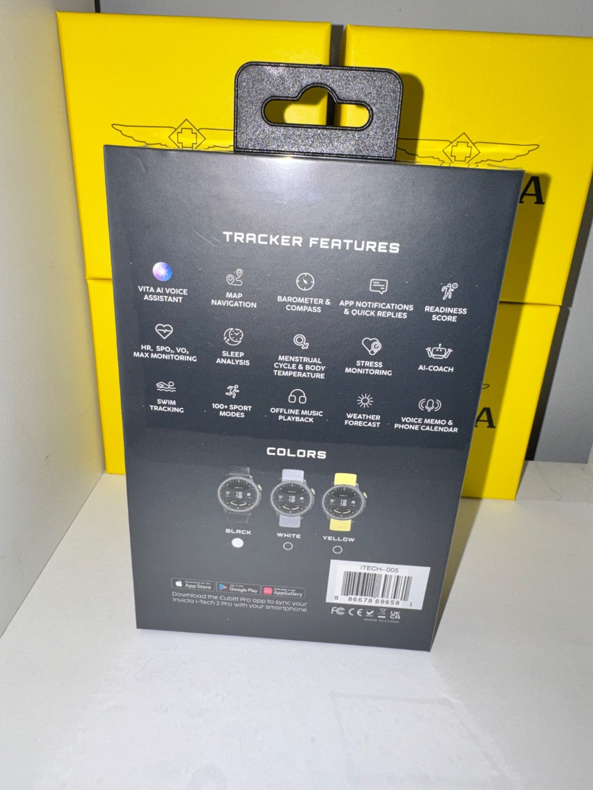 Invicta I-Tech 2 Pro 46mm Black Smartwatch Silicone Band Bluetooth HR Sleep