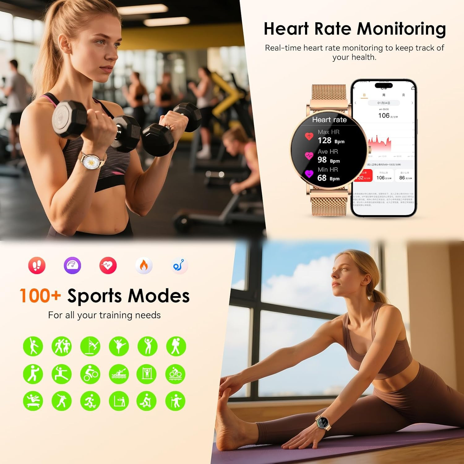 Smart Watch for Women 1.32″ Fitness Tracker Watch 7.7Mm Ultra Thin Design Answer