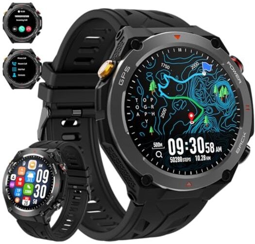 Military Smart Watch with GPS, Pressure/Altitude/Compass, Rugged Smartwatch