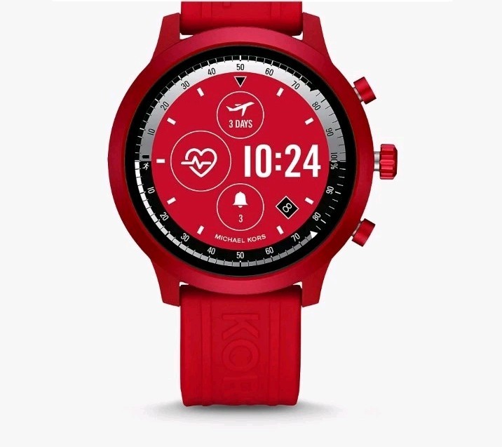 Michael Kors Access MKGO 43mm Case Red Burgund Tone with Silicone Strap(MKT5073)
