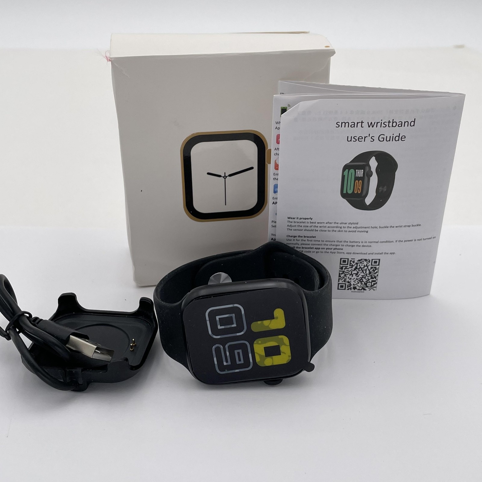 Smart Wristband Watch 40mm Black Bluetooth Fitness Tracker Android IOS