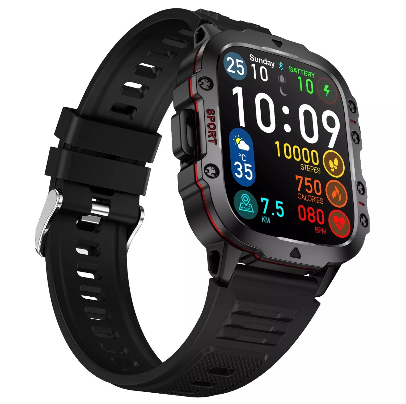 Smart Watch Military Tactical Sport Fitness Tracker for Motorola Moto G (2024)