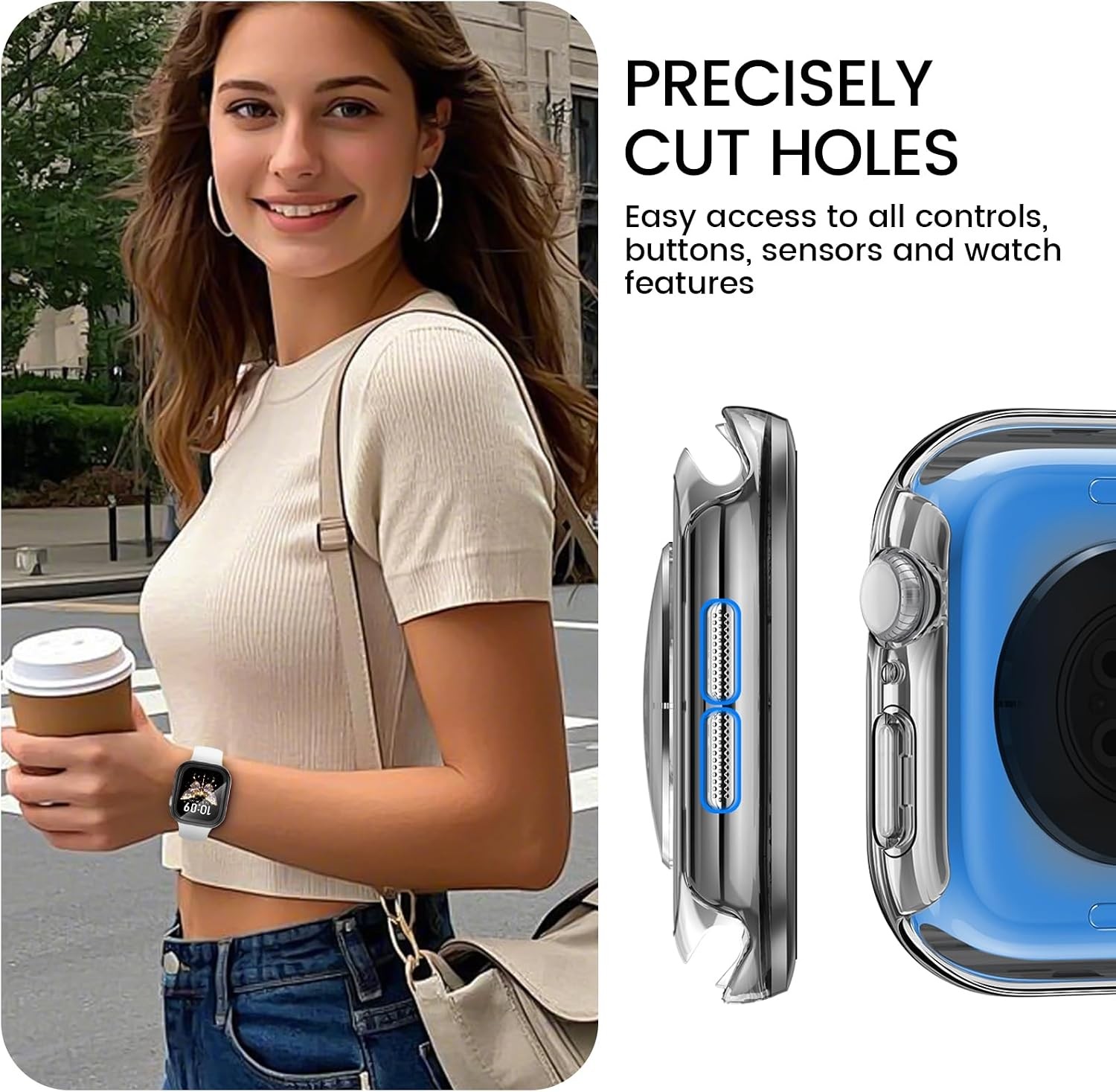2 in 1 Metal+PC Case for Apple Watch Series 11/10 42mm with Waterproof Tempered
