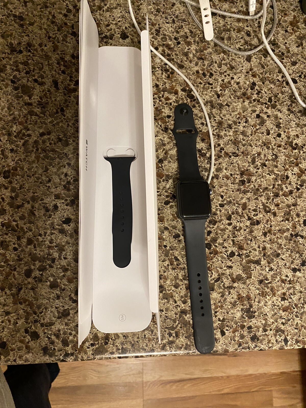 Apple Watch Gen 3 Series 3 42mm Space Gray Aluminum – Black Sport Band MTF32LL/A