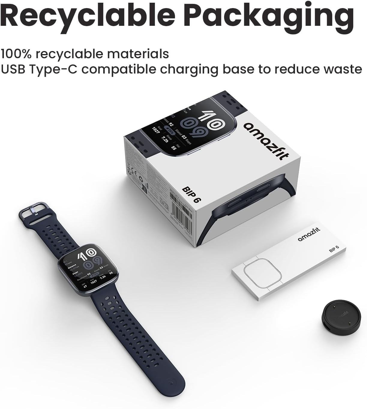 Luxury Bip 6 Smart Watch – 5 ATM Waterproof, 140+ Workout Modes & AI Assistance