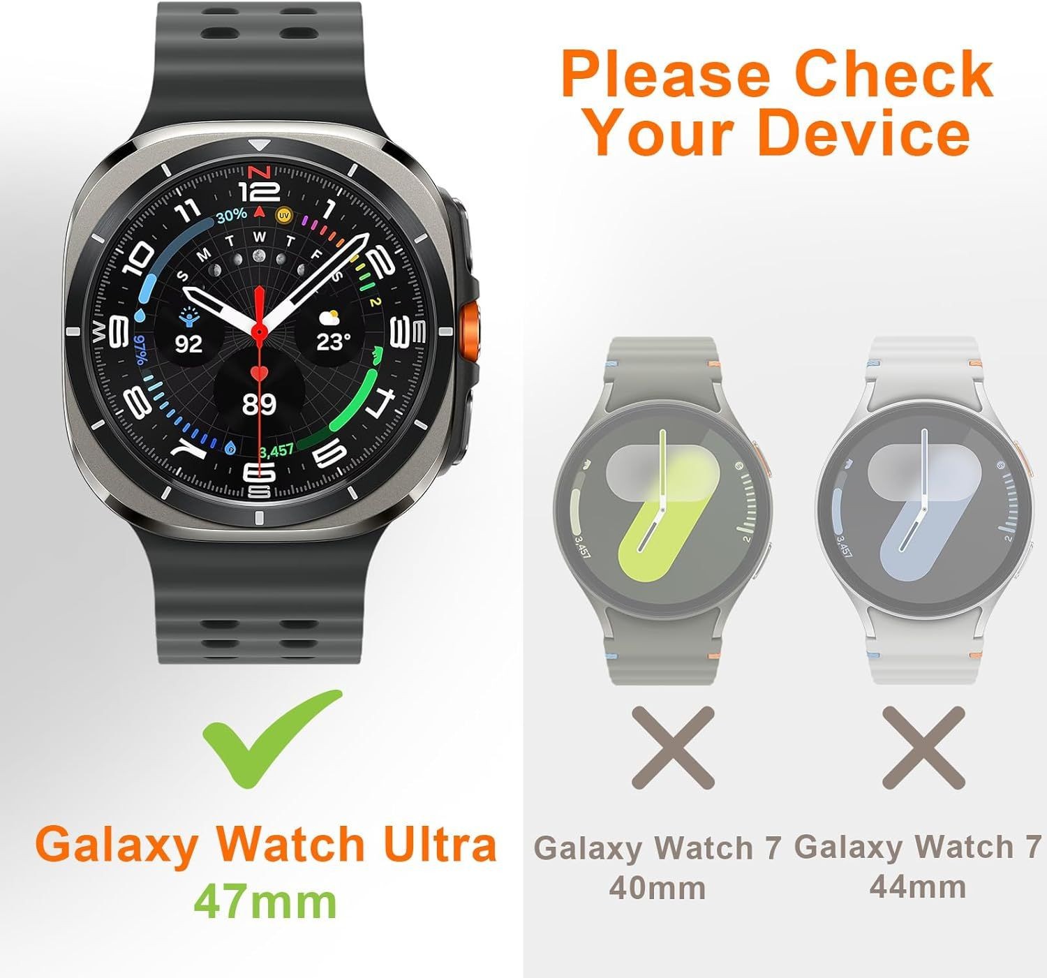 Metal Case For Samsung Galaxy Watch Ultra 47mm, Rugged Thin Hard Frame