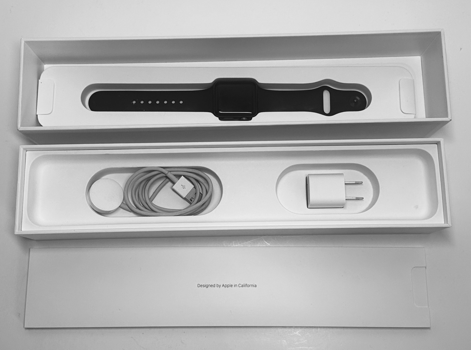 Apple Watch Series 3 38mm Space Gray Aluminum Case Black Sport Band Cellular