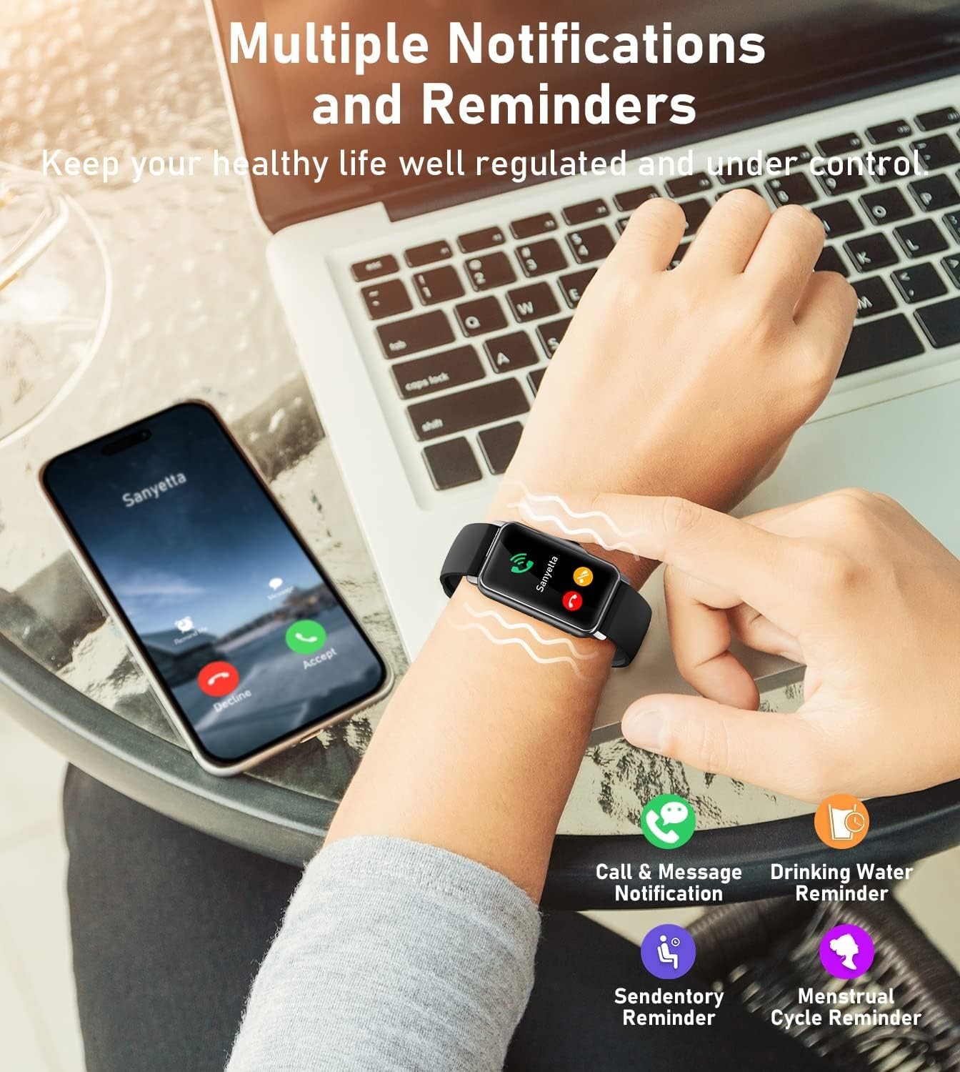 Smart Watch Health Fitness Tracker with 24/7 Heart Rate, Blood Oxygen Blood Pres