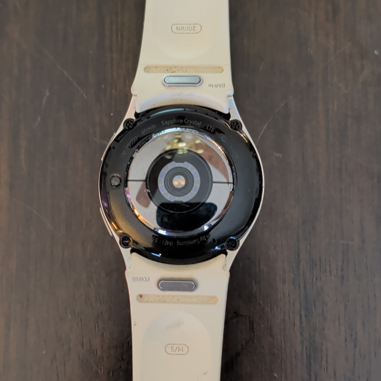 Samsung Galaxy Watch LTE 40mm Silver 16GB Touchscreen HR, Beige Silicone Band