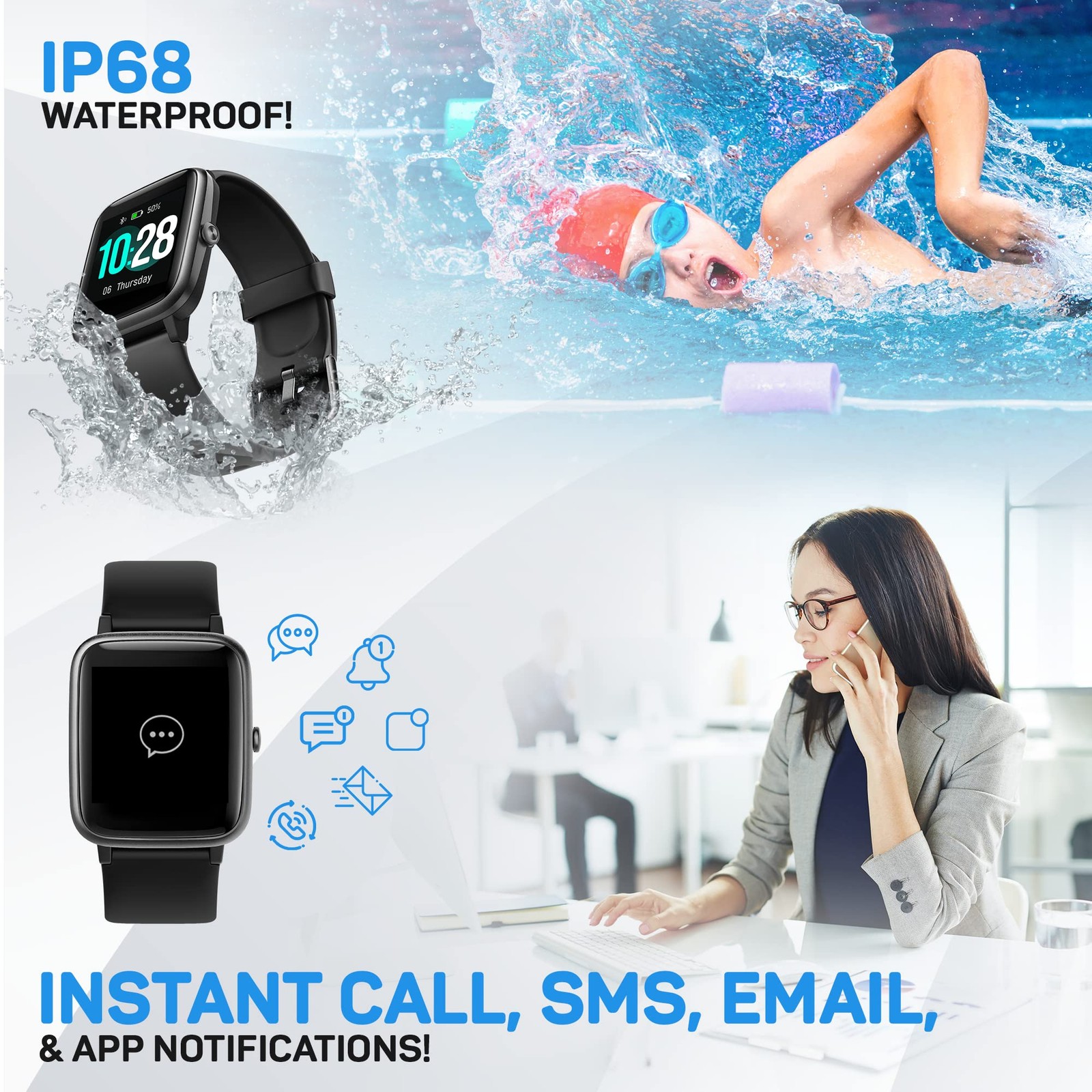 Move VeryFitPro HR Heart Rate Sleep Monitor IP68 Waterproof Activity Fitness …