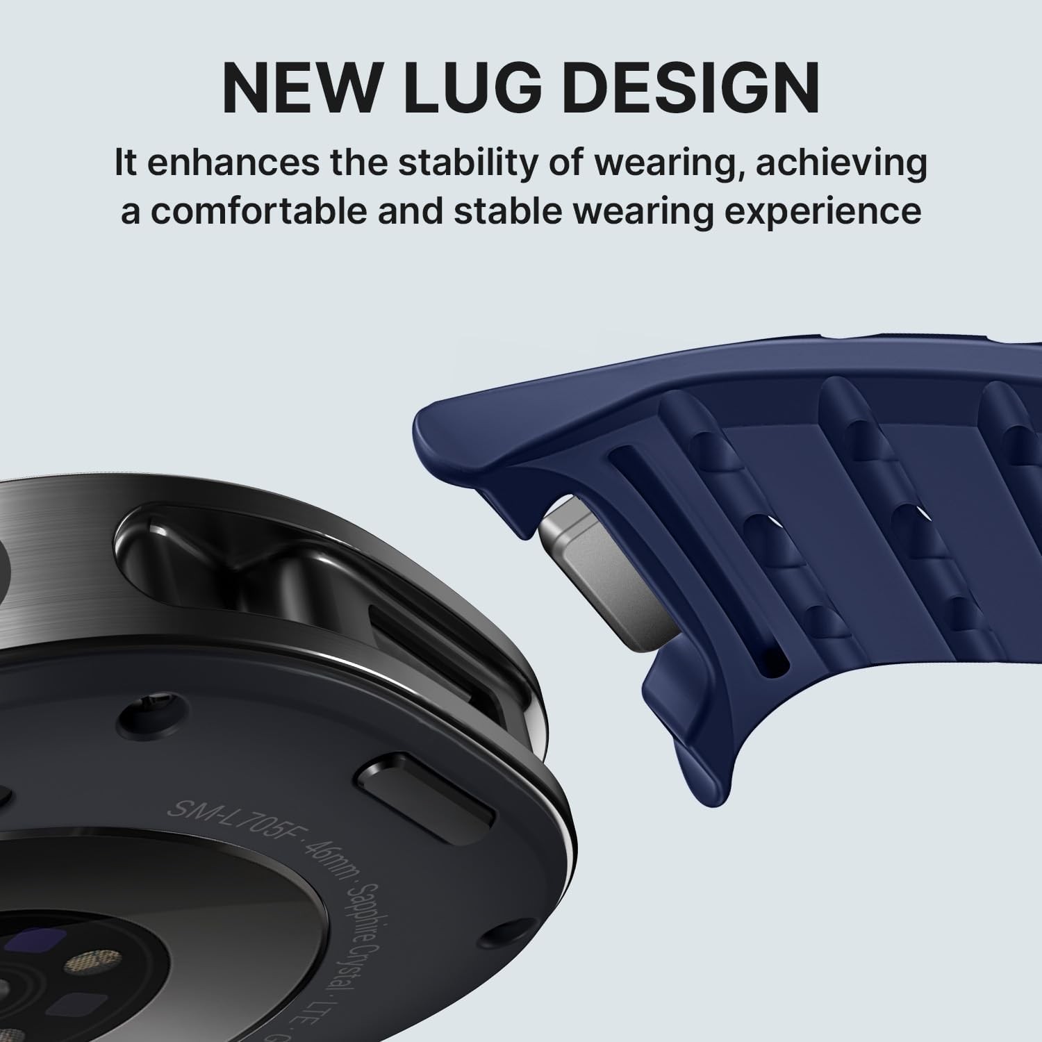 Breathable Magnetic Silicone Band for Samsung Galaxy Watch 8 40mm 44mm Navy Blue