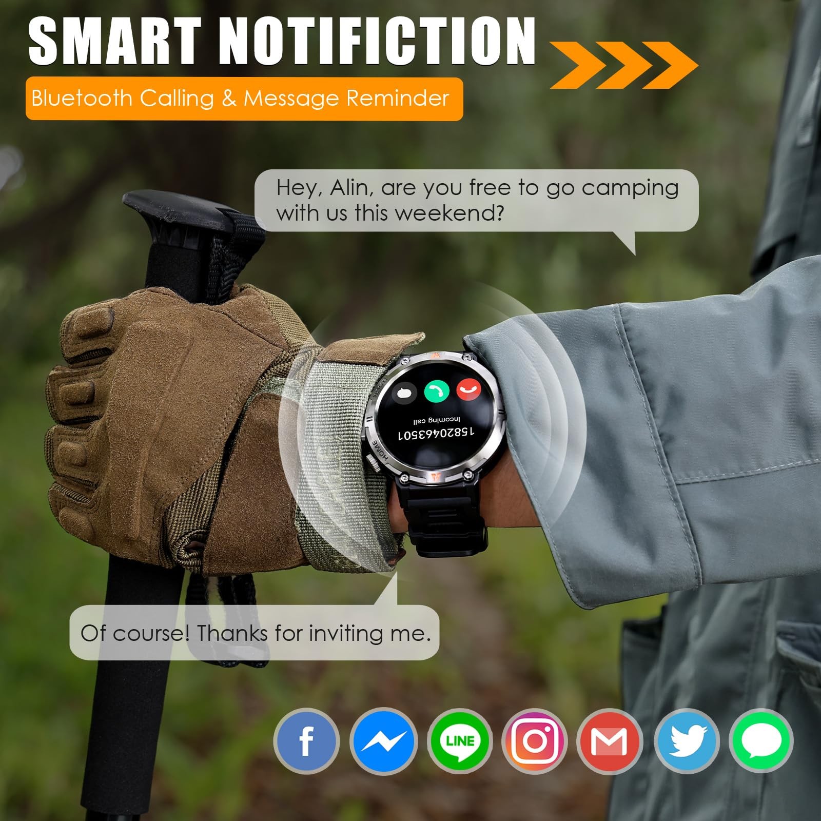 Eigiis Military Smart Watches For Men Built-In Gps Rugged Tactical Smart Watch