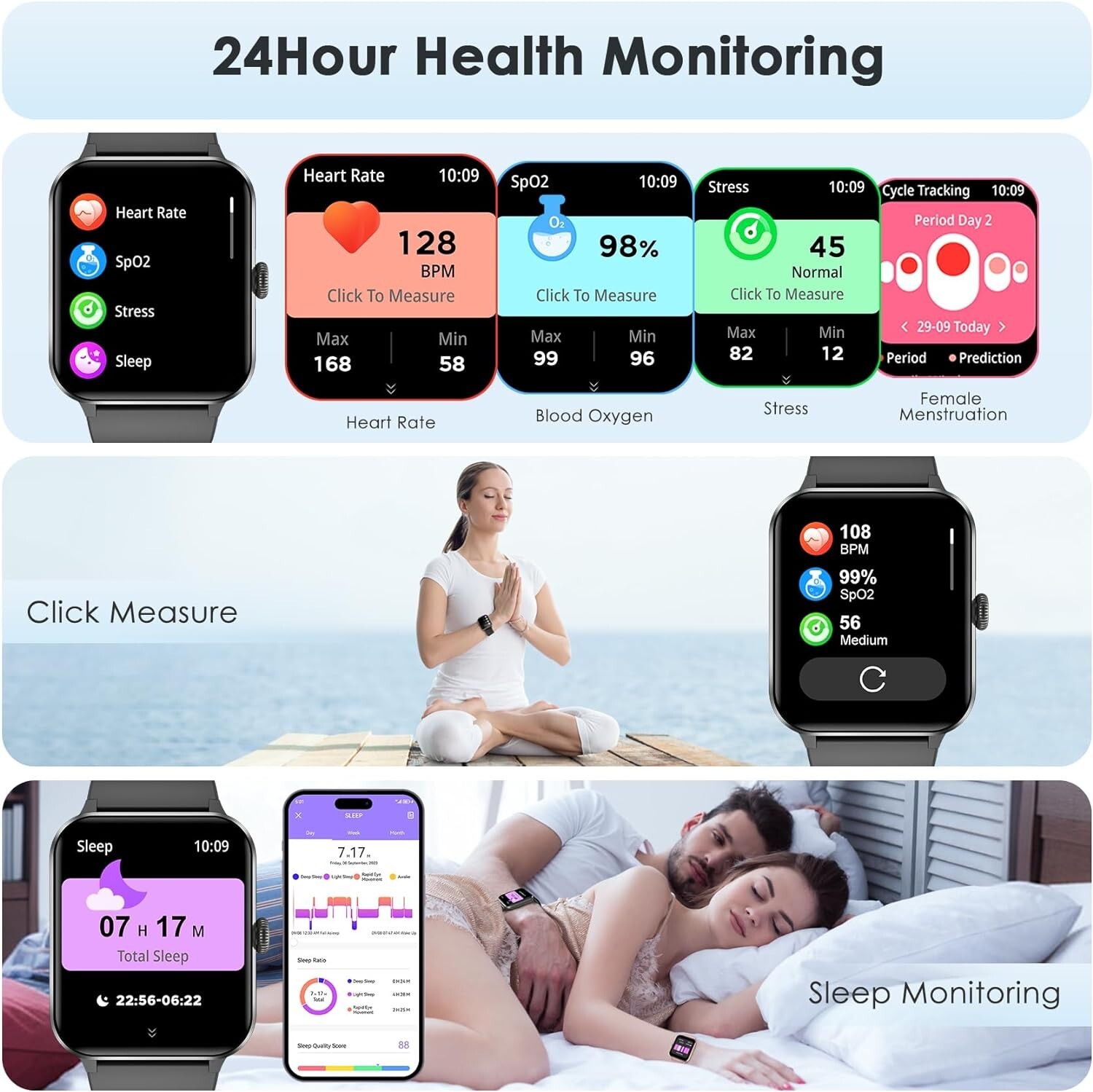 Smart Watch For Men/Women Waterproof Smartwatch Bluetooth iPhone Samsung