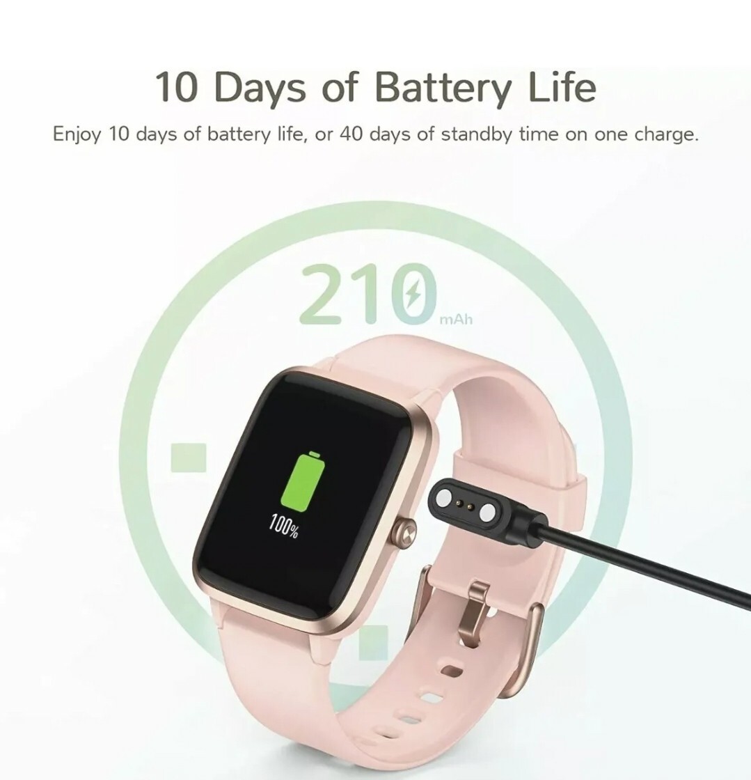 Letsfit Smart Watch ID205L Fitness w/Heart Rate Monitor PINK