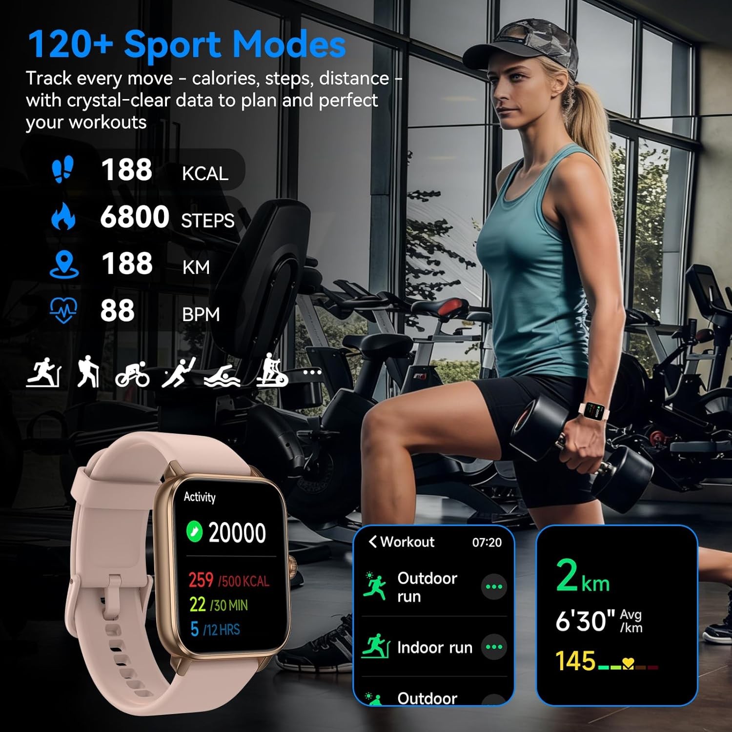 Smart Watches for Men Women with Alexa Built-in, Bluetooth Call, Android/iPhone