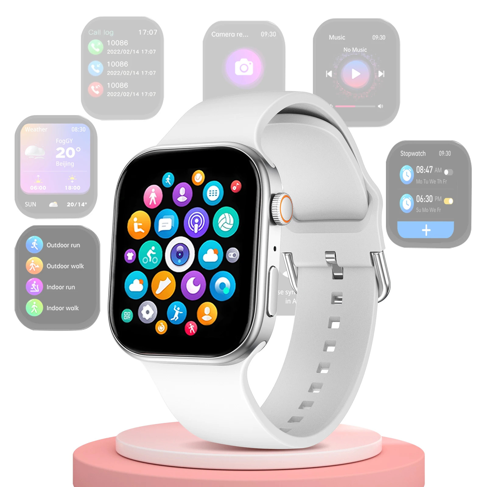 Smart Watch, Wireless Calling, Message Reminder, Multi-Sport Mode, 2.01-Inch HD