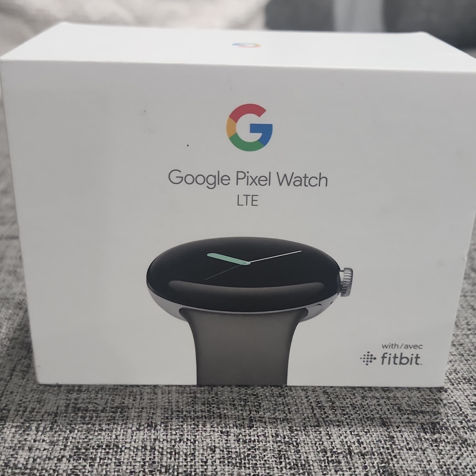 Google Pixel Watch LTE 41mm Silver Stainless Case Charcoal Band GPS NFC