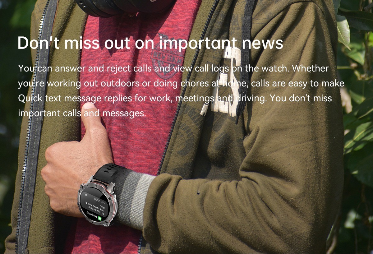 Smartwatch for Men 1.43″ HD Bluetooth Call 110+ Sports 400mAh IP67 Waterproof
